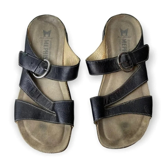 Mephisto Afida Black  Nubuck Sandals - Picture 1 of 15